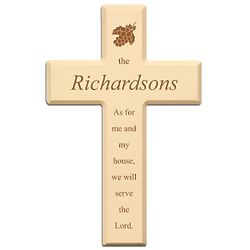 Personalized Ivory Color Wood Wall Cross