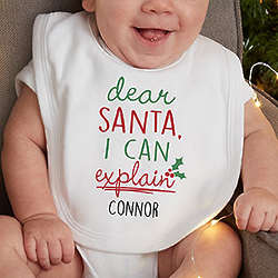 Dear Santa Personalized Baby Bib