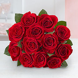 One Dozen Romantic Red Roses Bouquet