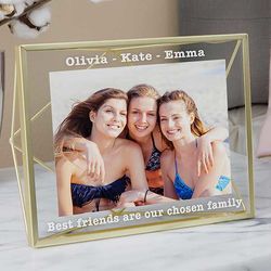 Personalized Friends Photo Frame in Gold Prisma Glass