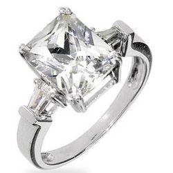 Eva Longoria Replica Emerald Cut CZ Engagement Ring