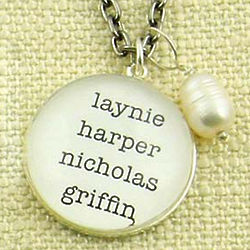 Mom's Behind the Glass Typewriter Font Necklace