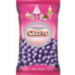 Shimmer Pearl Lavender Celebration Sixlets in 14 oz. Bag