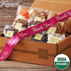 Organic Snacks Gift Box with Thank You Ribbon