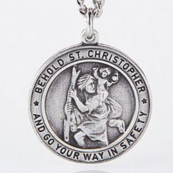 Engraved St. Christopher Pendant for Men