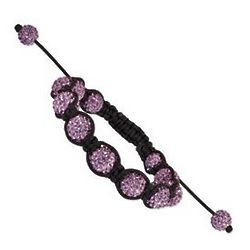 Light Purple Crystal Shamballa Bracelet
