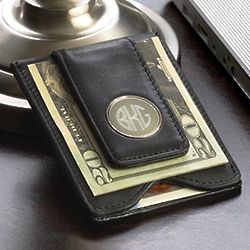 Personalized Leather Wallet and Money Clip