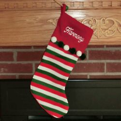 Striped Knit Personalized Christmas Stocking