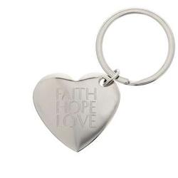 Personalized Faith Hope Love Keychain