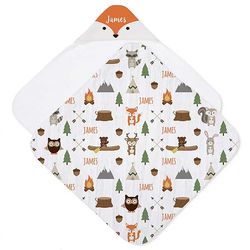 Woodland Adventure Fox Personalized Hooded Towel