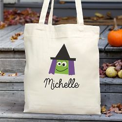 Personalized Halloween Character Trick Or Treat Tote Bag