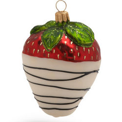 Handcrafted White Chocolate Dipped Strawberry Ornament