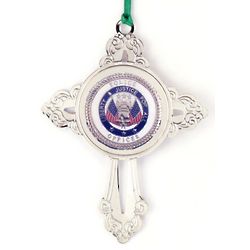 Engraved Police Officer Cross Christmas Ornament