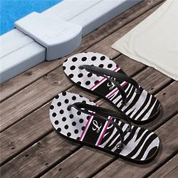 Personalized Zebra Print Flip Flops
