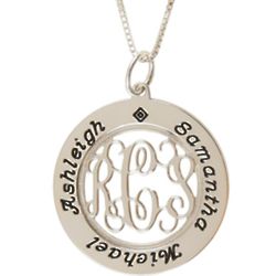 Small Monogram for Mom Personalized Sterling Silver Necklace