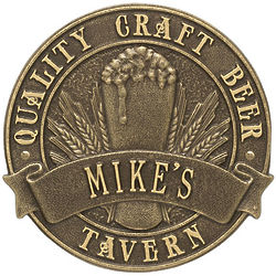 Personalized Quality Craft Beer 11" Round Tavern Plaque