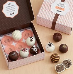 9 Assorted Cake Truffles with Hidden Messages Gift Box