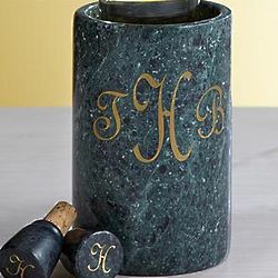 Personalized Green Marble Wine Chiller