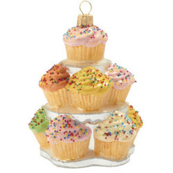 Handcrafted Tower of Cupcakes Ornament