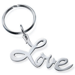 Sterling Silver Love Keychain