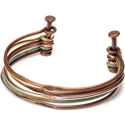 Mixed Metals Hinged Cuff Bracelet