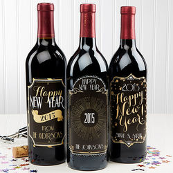 Happy New Year! Personalized Wine Bottle Labels