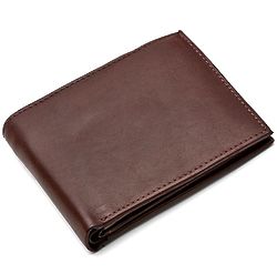 Men's Monogrammed Bifold Wallet with ID & Credit Card Flap