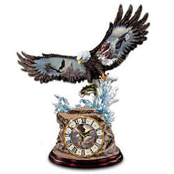 Majestic Strike Eagle Art Clock