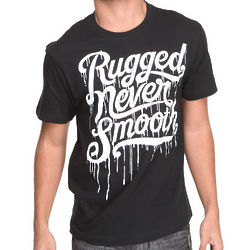 Mens Rugged Never Smooth Black Tee