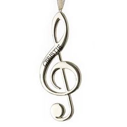 Personalized G Clef Christmas Ornament