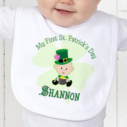 First St Patrick's Day Personalized Baby Bib