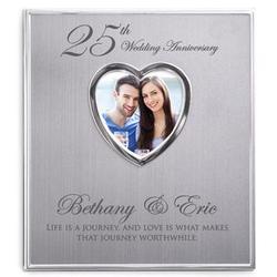 25th Anniversary Personalized Brushed Silver Photo Album