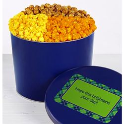 2-Gallon 4-Flavor Popcorn in Solid Blue Tin