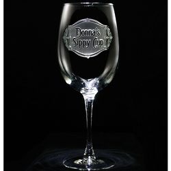 Sippy Cup Wine Glass with Personalized Engraving