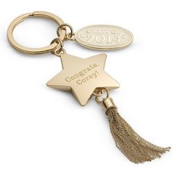 Graduate's Personalized Star Tassel Key Chain