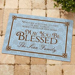Personalized May You Be Blessed Welcome Doormat