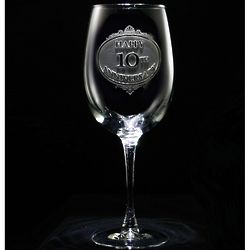 Classic Anniversary Wine Glass with Personalized Engraving