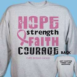 Breast Cancer Awareness Custom Text Sweatshirt