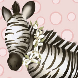 Zoey the Zebra Wall Art Canvas Reproduction