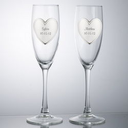 Personalized Heart Toasting Glasses