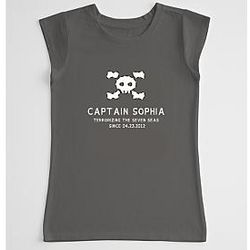 Girl's Captain Skull and Crossbones T-Shirt