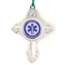 Engraved EMS Cross Christmas Ornament