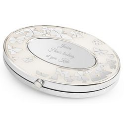 Personalized Butterfly Oval Compact Mirror