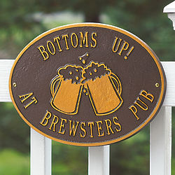 Personalized Beer Mugs Wall Plaque in Antique Copper