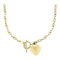 Petite Toggle Heart Tag Necklace in 14k Yellow Gold