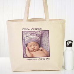 Personalized One Photo Canvas Tote Bag