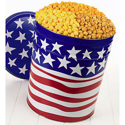 Flag Waving 6-1/2 Gallon Popcorn Tin