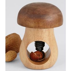 Handcrafted Mushroom Shaped Wood Nutcracker