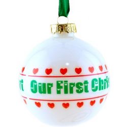 Personalized Our First Christmas Hearts Ornament