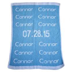 Personalized Repeat Name and Date Stroller Blanket